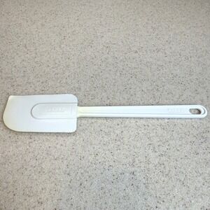 Vintage Pyrex Accessories Rubber Spatula Bowl Scraper All Purpose White 10"